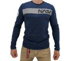 Alpha Industries tričko z dlhým rukávom Nasa RS LS Navy