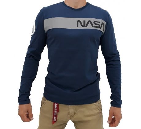 Alpha Industries tričko z dlhým rukávom Nasa RS LS Navy