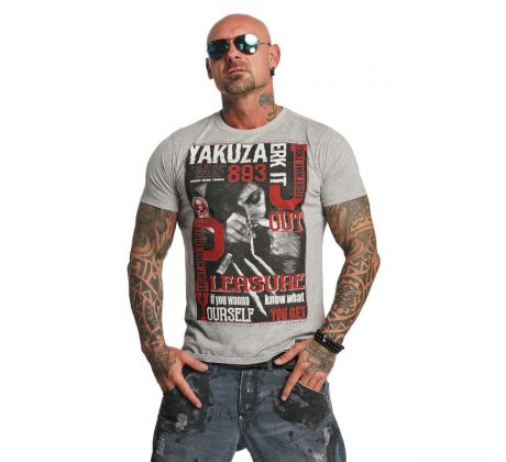 Yakuza tričko TSB 11048 Jerk it out light grey melang