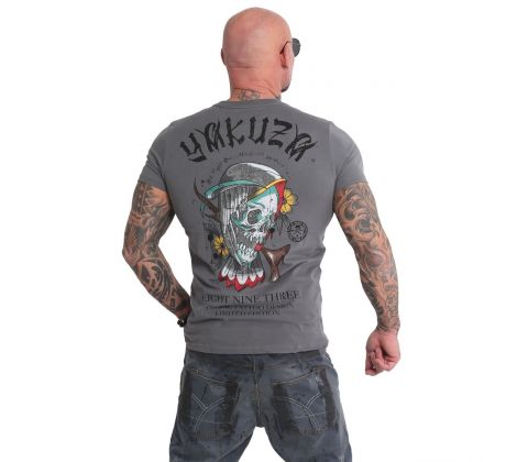 Yakuza tričko Tattoo Line Death  battleship gray