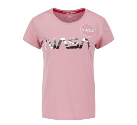 Alpha Industries Dámske tričko Nasa PM T Wmn pastel neon pink