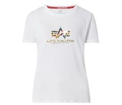 Alpha Industries Dámske tričko New Basic T Hol.Print Wmn white/gold crystal