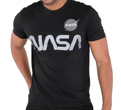 Alpha Industries tričko NASA Reflective T black