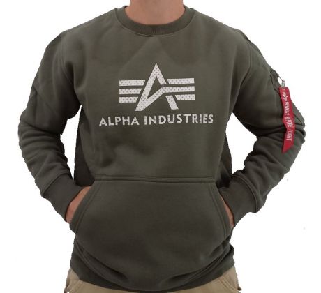 Alpha Industries mikina 3D logo sweater sage green
