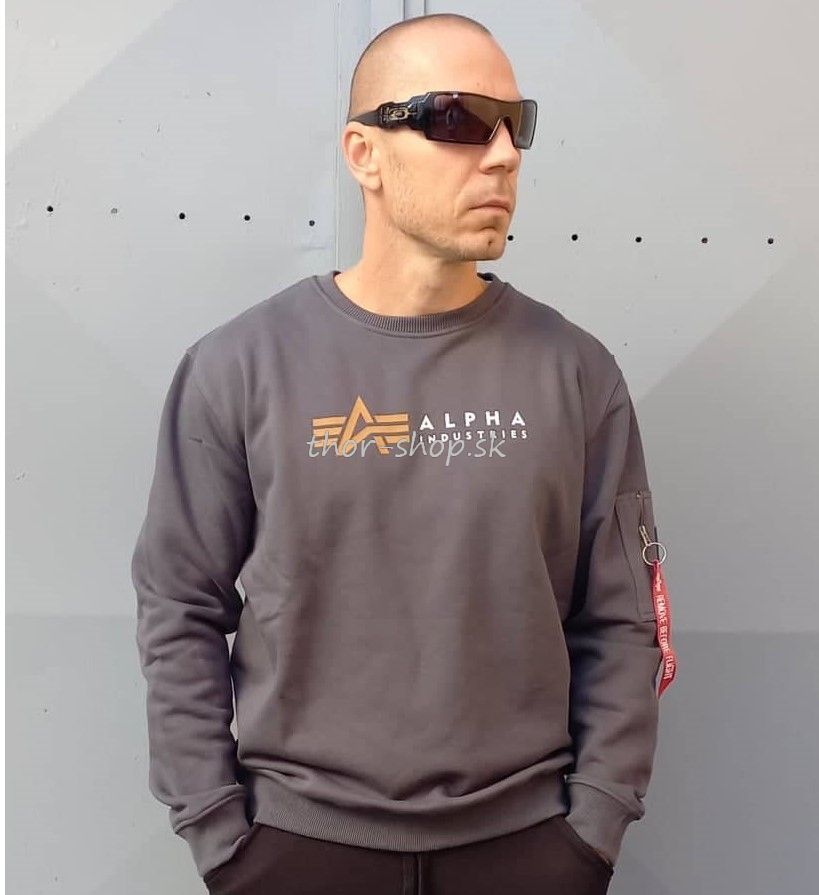 https://www.thor-shop.sk/ - ALPHA INDUSTRIES - Pánske - Mikiny - Alpha  Industries mikina Alpha Label Sweater grey black