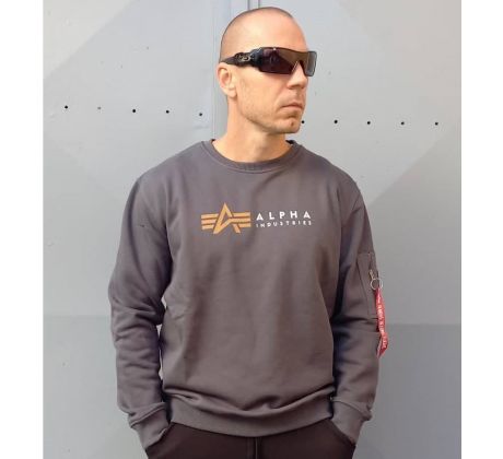 Alpha Industries mikina Alpha Label Sweater grey black