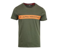 Alpha Industries tričko Red Stripe-dark green