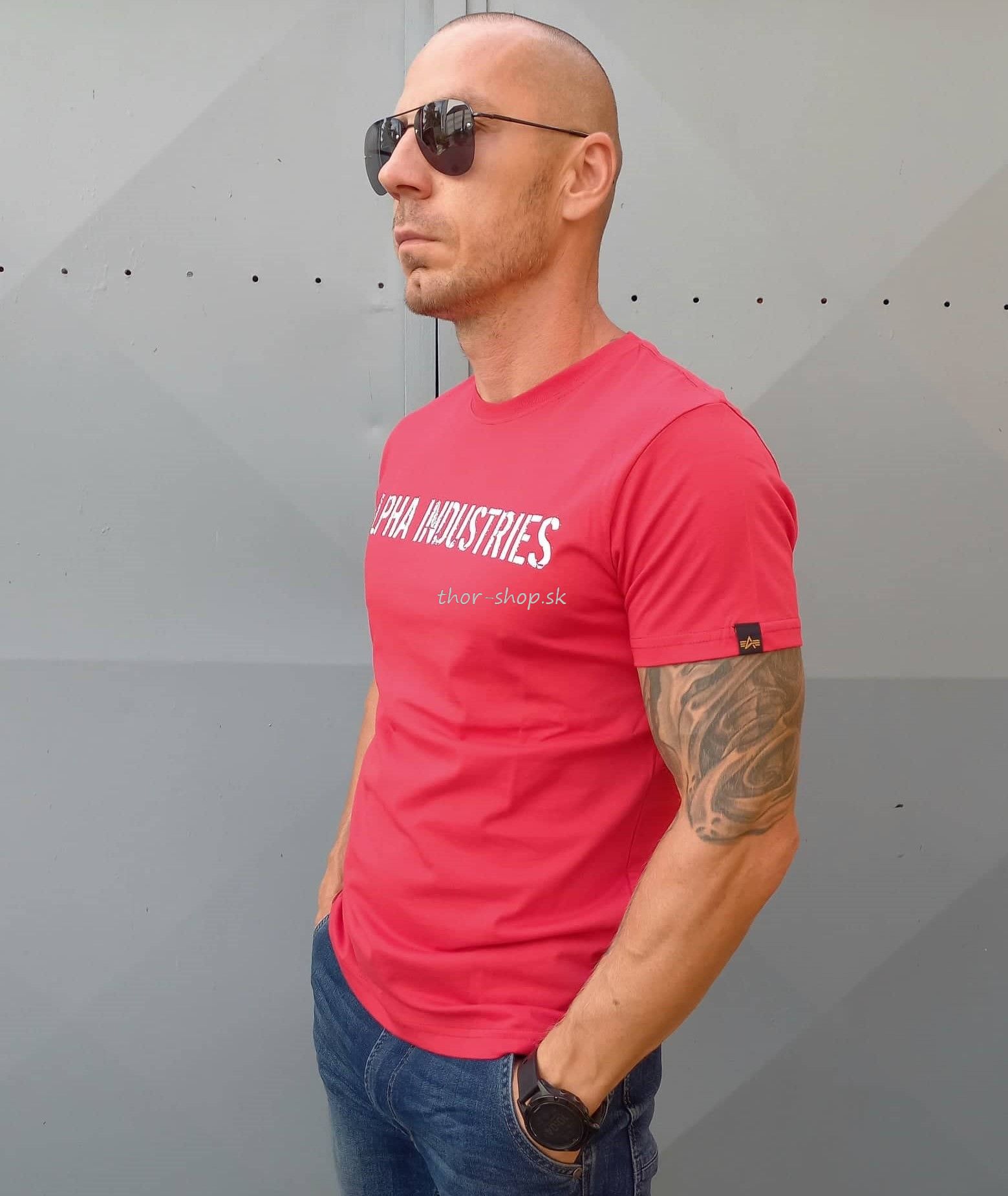 T - Tričká Alpha Pánske tričko - red white RBF https://www.thor-shop.sk/ - ALPHA INDUSTRIES - Moto Industries