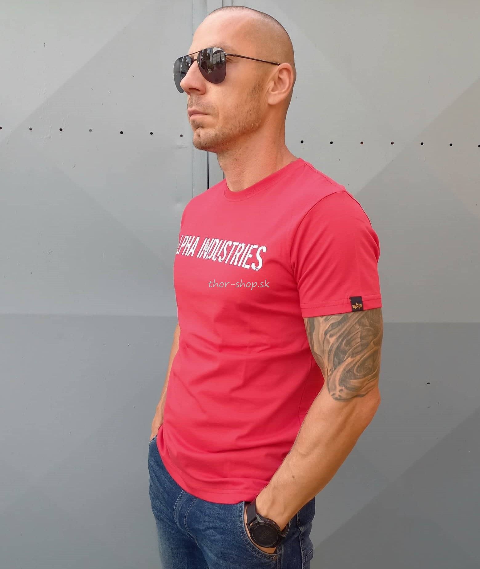 https://www.thor-shop.sk/ - ALPHA INDUSTRIES - Pánske - Tričká - Alpha  Industries tričko RBF Moto T red white