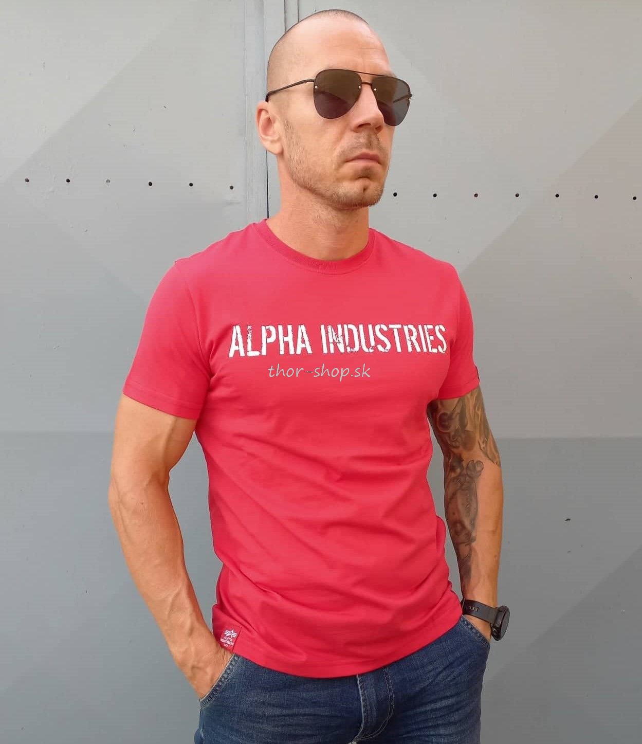 https://www.thor-shop.sk/ - ALPHA INDUSTRIES - Pánske - Tričká - Alpha  Industries tričko RBF Moto T red white