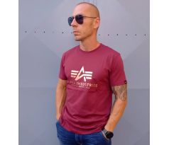 Alpha Industries tričko Basic T Foil Print burgundy/gold