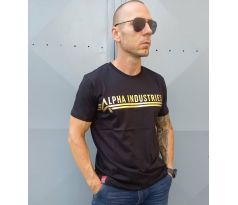 Alpha Industries tričko T Foil Print black/yellow gold