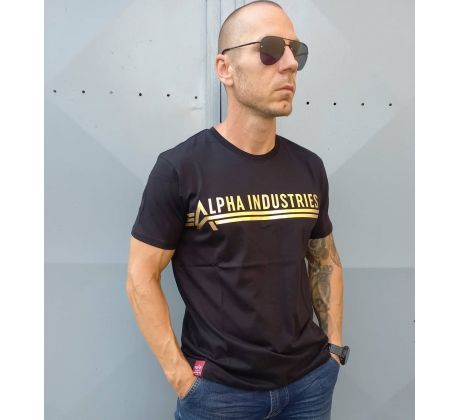 Alpha Industries tričko T Foil Print black/yellow gold