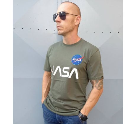 Alpha Industries tričko NASA Reflective T dark olive